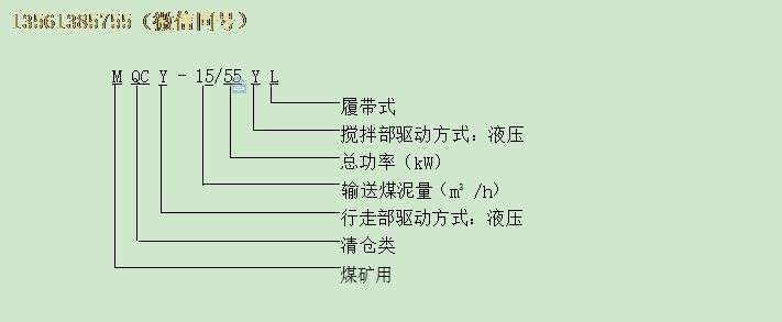 煤礦清倉機(jī)型號(hào)的組成及其代表意義